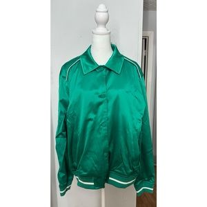 Varsity Jacket 
Forever 21 “Satin Varsity-Striped Bomber Jacket”
